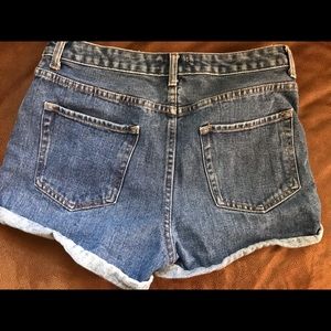 High-waisted jean shorts